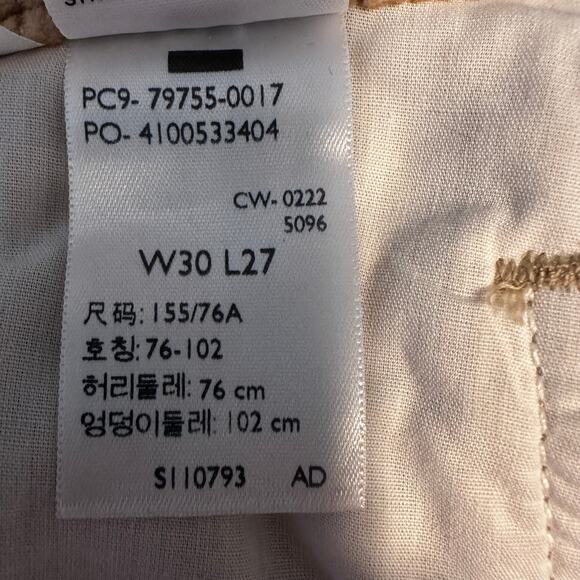 Levi's Corduroy Ribcage Pants Straight Ankle High Rise Women's Tan Size 30 - Picture 11 of 12